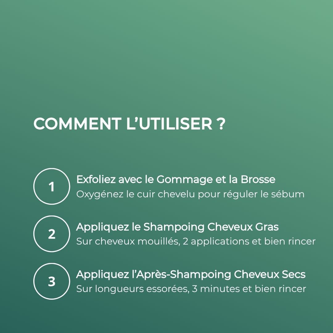 Routine pour cuir chevelu gras